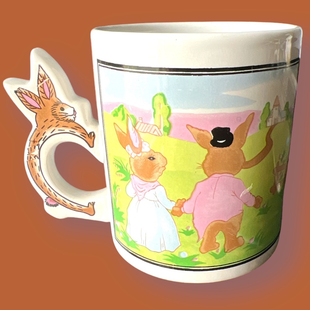 Vintage Peter Rabbit Coffee Mug W/ Bunny Handle Design Ceramic Tea Cup McCrory